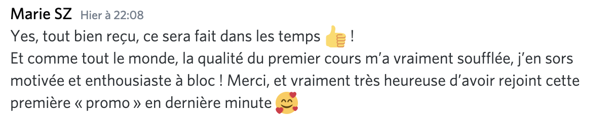 Message d'élève