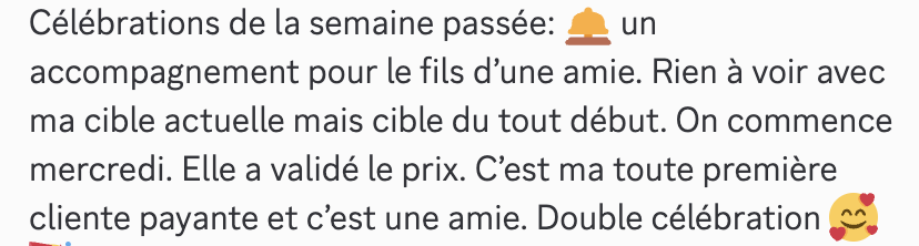 Message d'élève